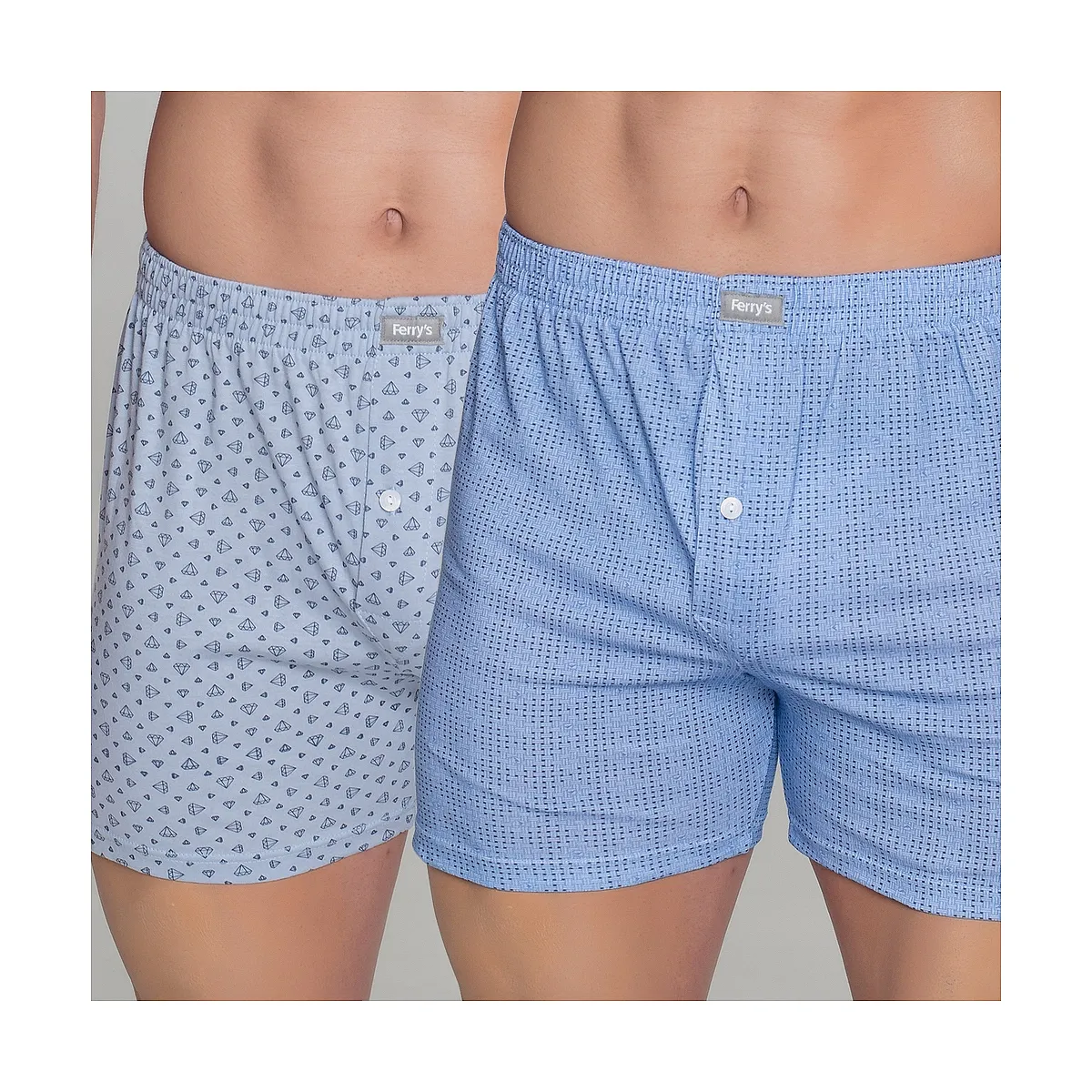 411 PACK 2 BLUE PRINTED BOXERS