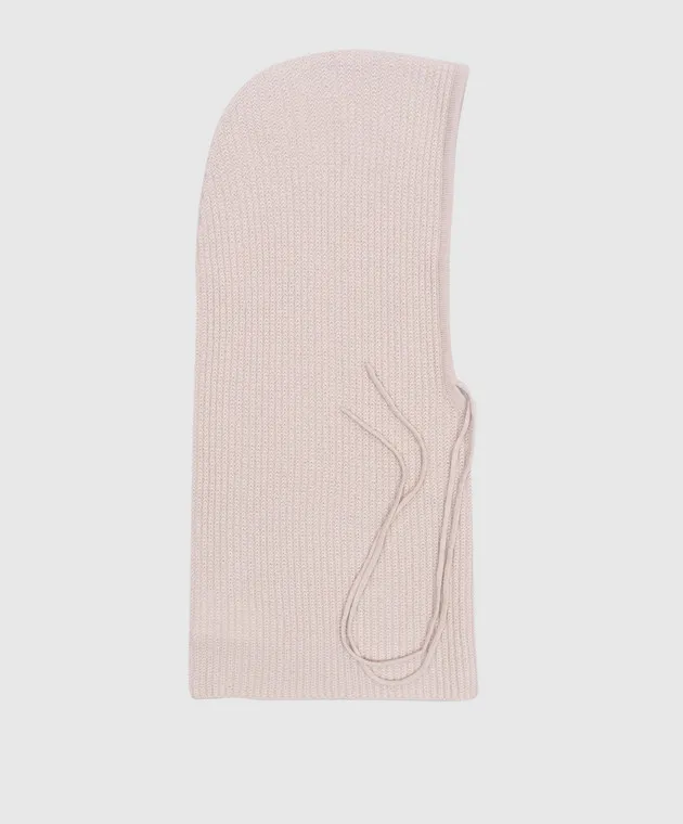 Allude Beige cashmere balaclava