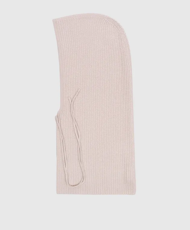 Allude Beige cashmere balaclava