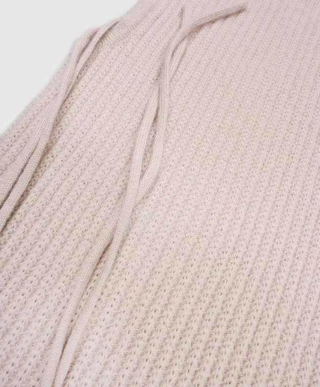 Allude Beige cashmere balaclava