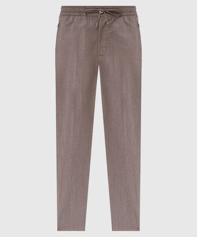 Bertolo Cashmere Beige pants made of wool and cashmere