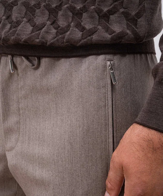 Bertolo Cashmere Beige pants made of wool and cashmere