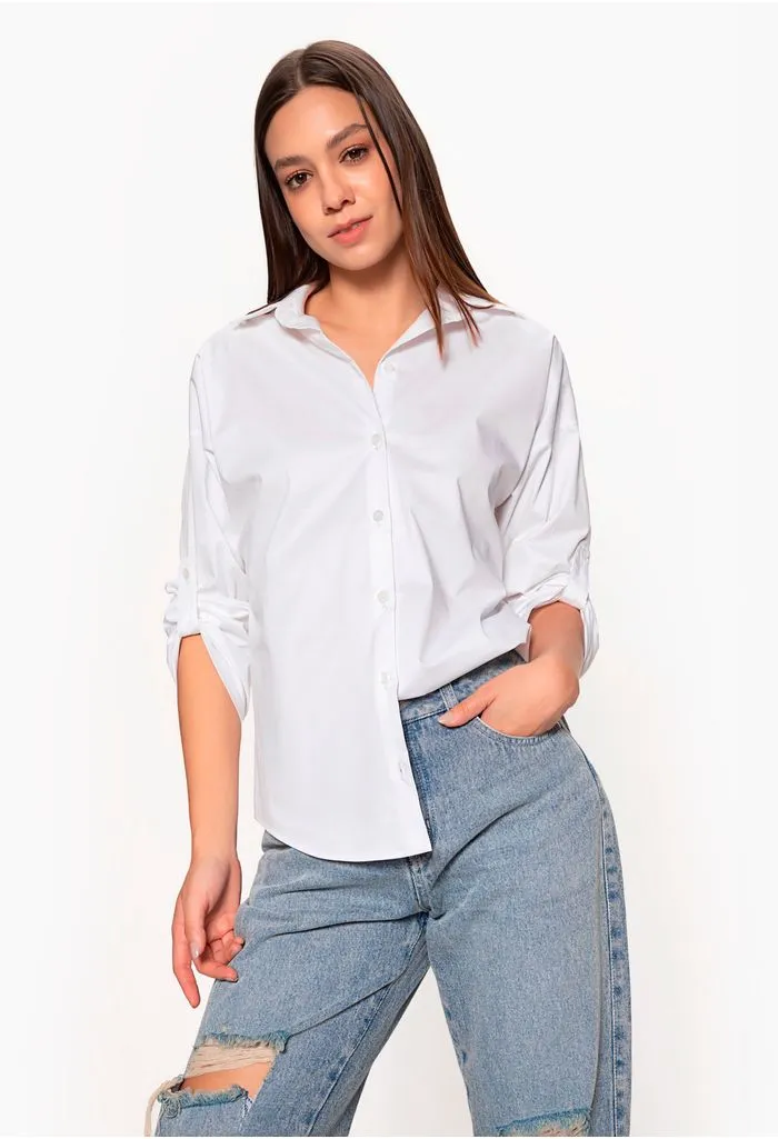 Bluson camisero manga tres cuartos para