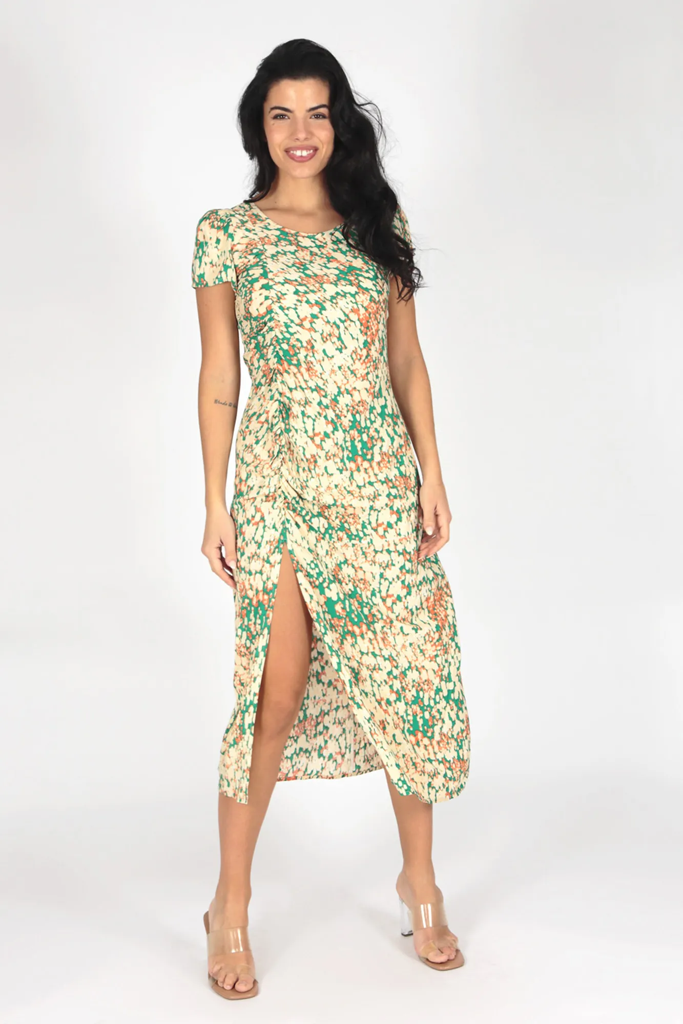 Brave Soul Vestido estampado de manga corta
