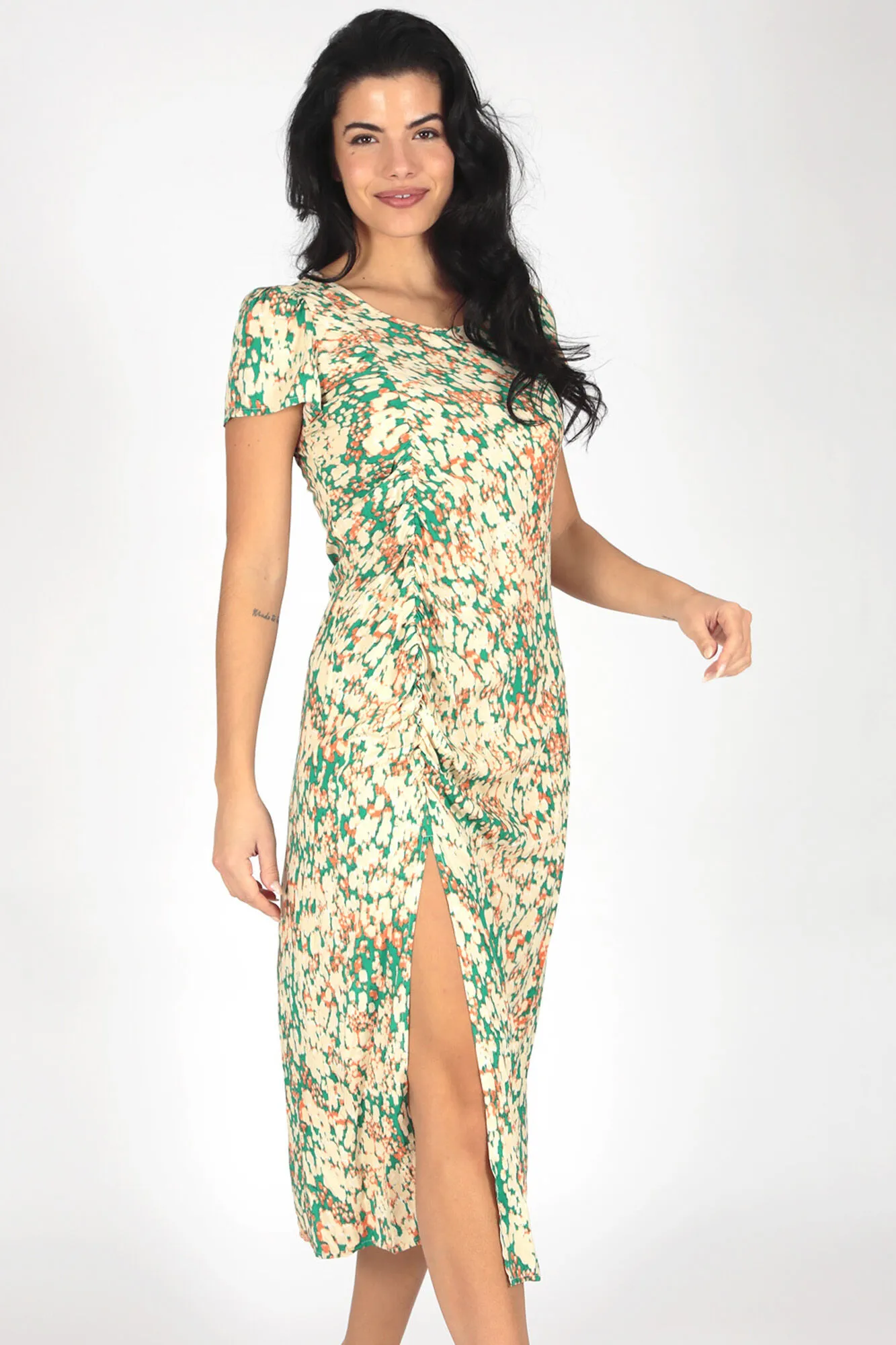 Brave Soul Vestido estampado de manga corta