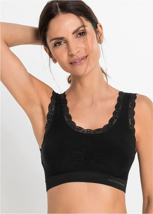 BUSTIER FEEL COMFORT SIN COSTURAS (2 UNIDADES) NEGRONEGRO