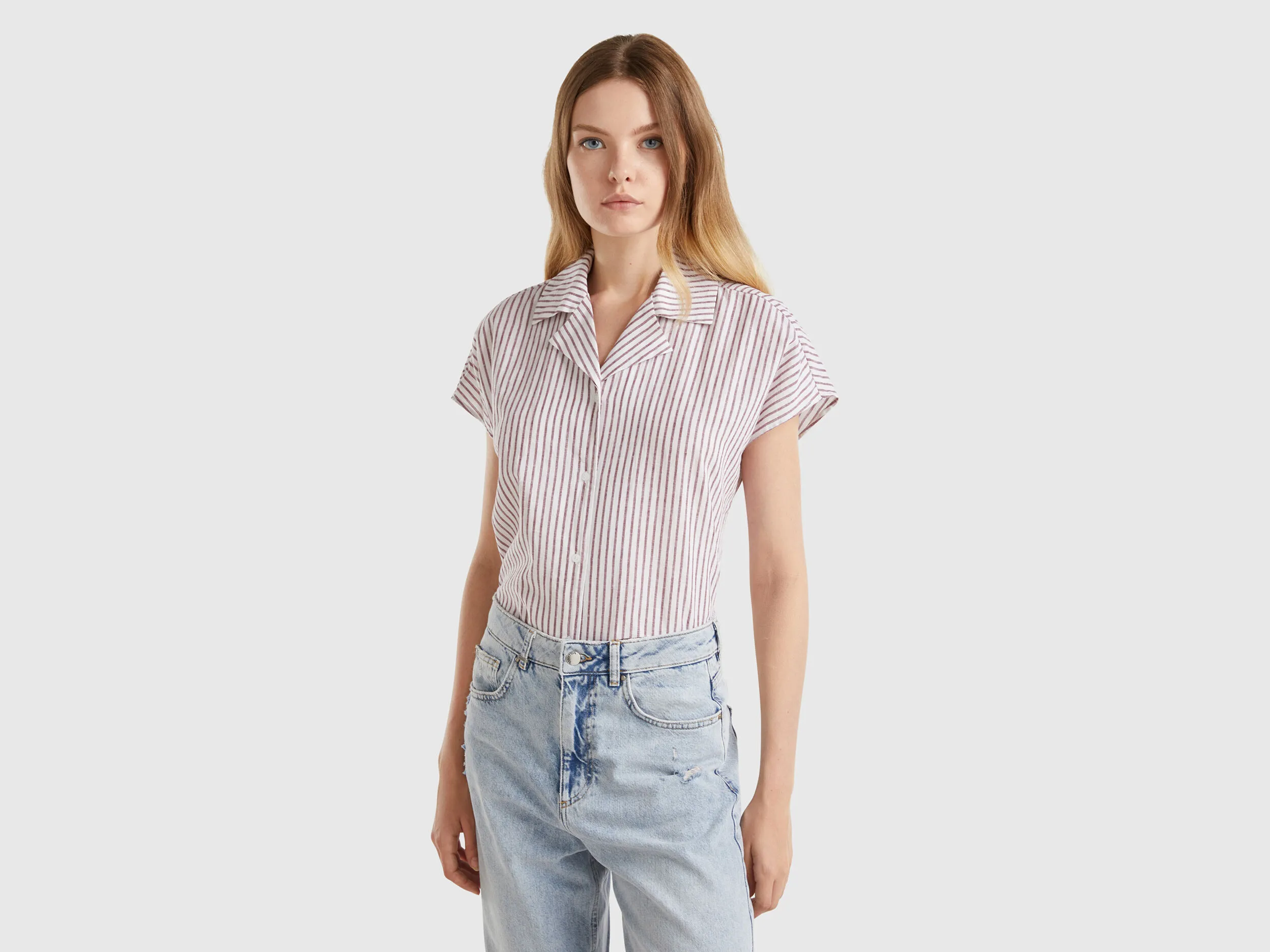 Camisa de manga corta de rayas