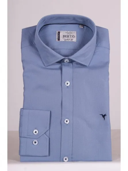 Camisa falso liso manga larga