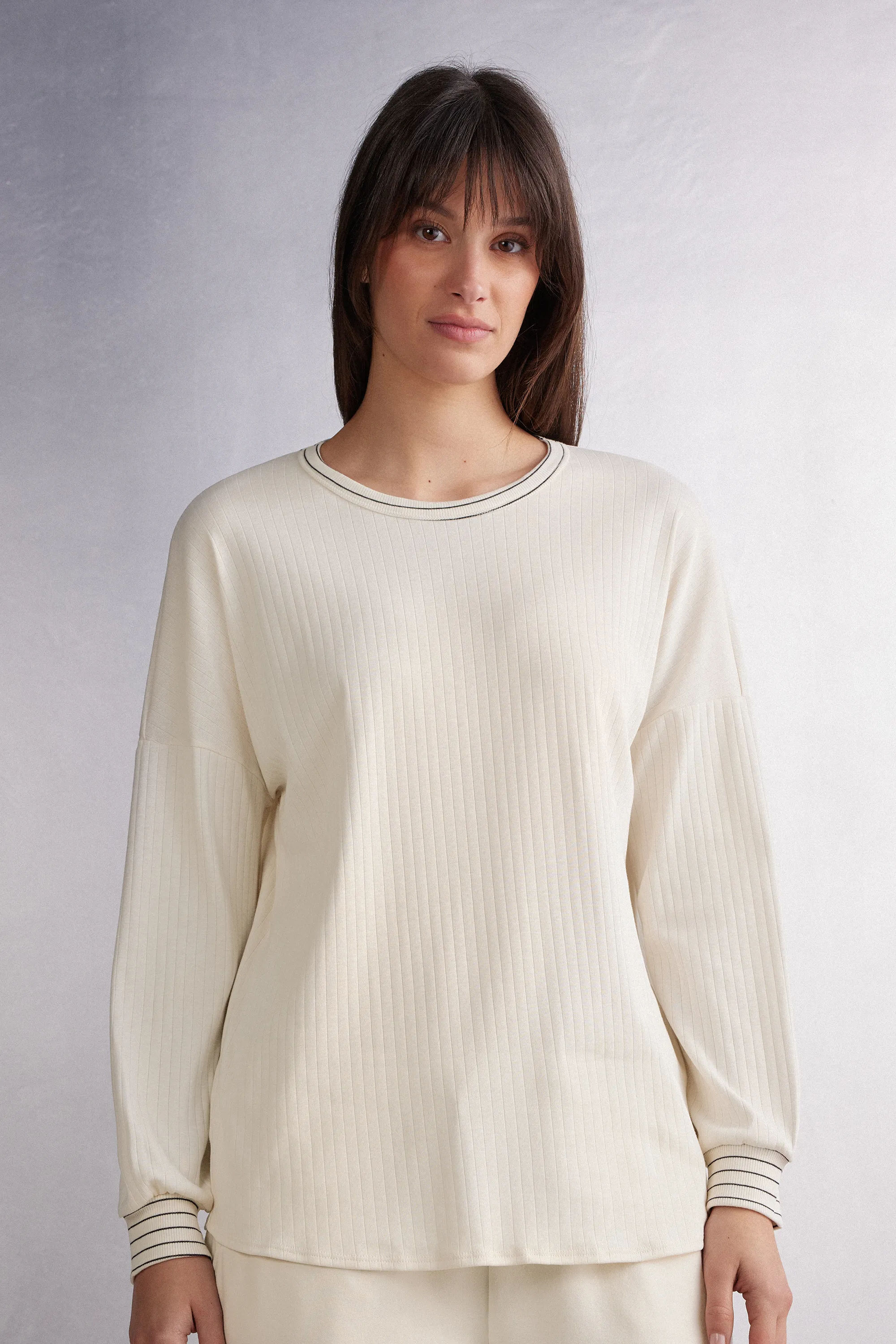 Camiseta de Manga Larga Creamy Stripes