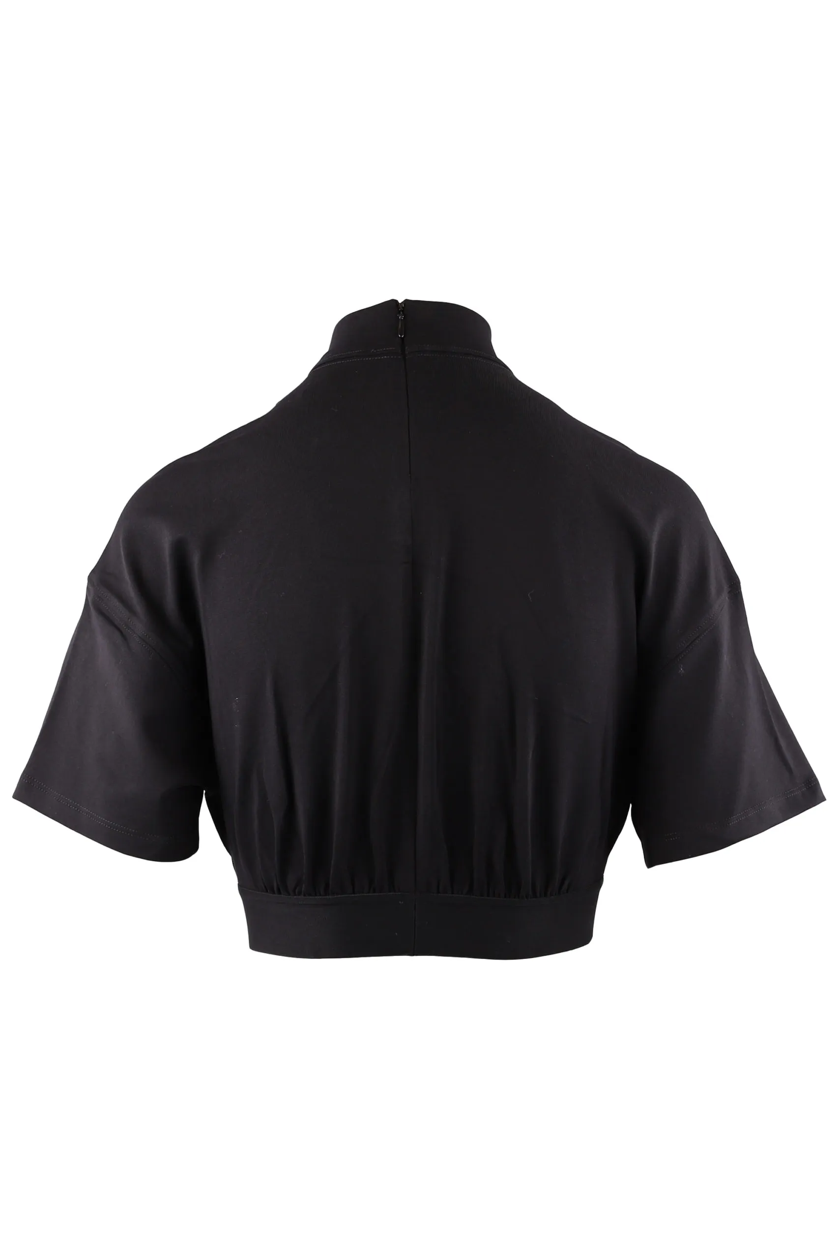 Camiseta negra corta con estampado de logotipo