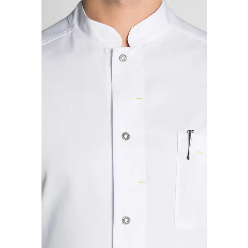CHAQUETA BLANCA CABALLERO PESPUNTE PISTACHO  OFERTA