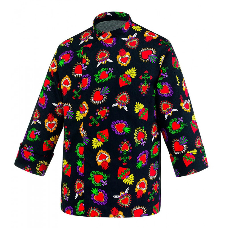 CHAQUETA DE CHEF HEARTS CON DIBUJOS DE CORAZONES  EGOCHEF