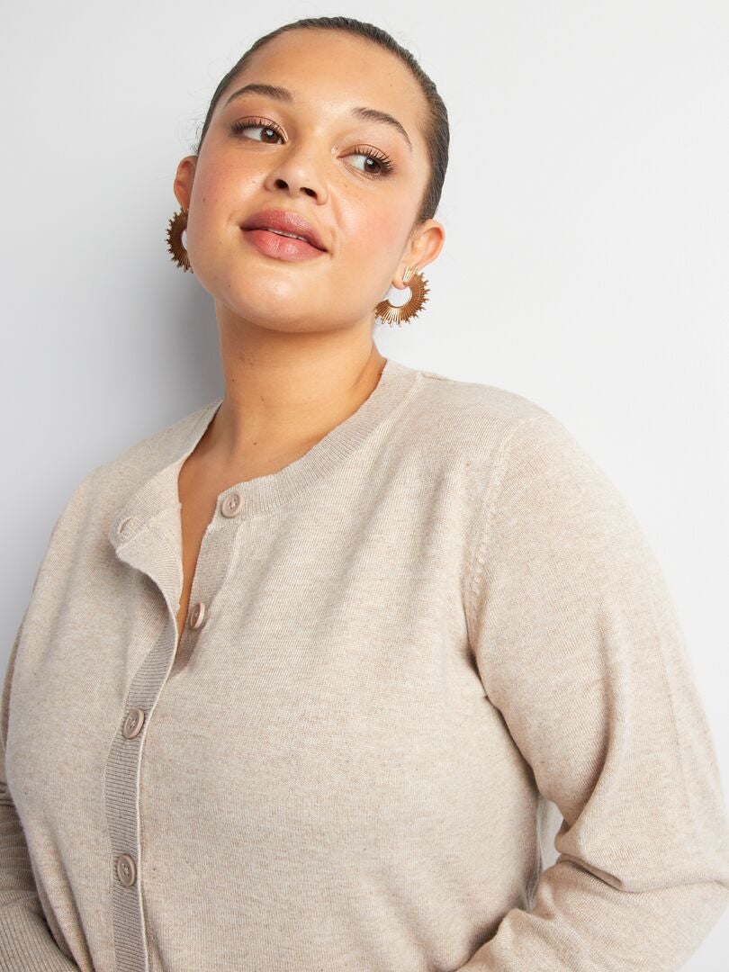 CHAQUETA DE PUNTO FINO  BEIGE
