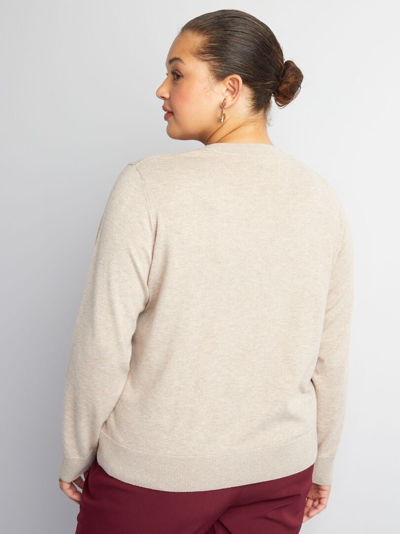 CHAQUETA DE PUNTO FINO  BEIGE