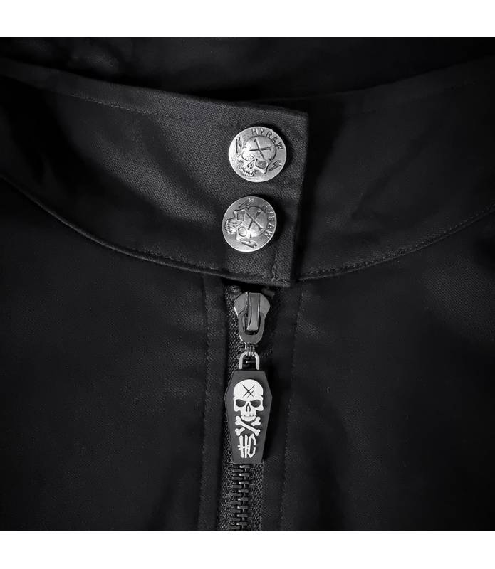 CHAQUETA NEGRA HOMBRE CIERRE CREMALLERA NEW WAVE HYRAW SP23M26