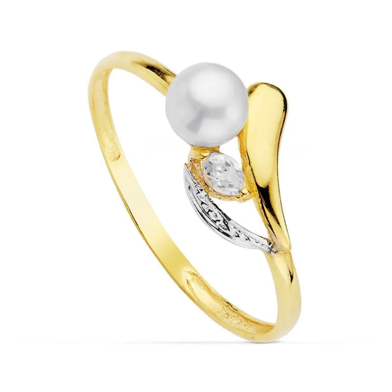 Conjunto comunión oro perlas