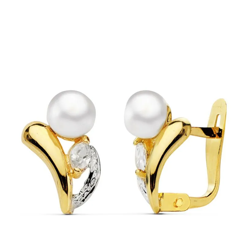 Conjunto comunión oro perlas