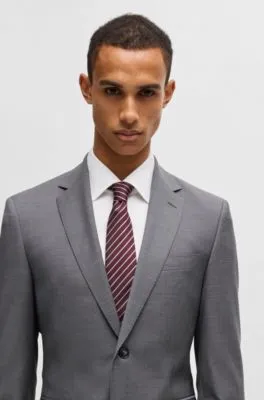 Corbata a rayas diagonales en jacquard de mezcla de seda