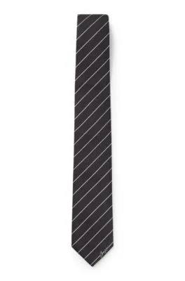 Corbata en jacquard de seda con rayas en diagonal