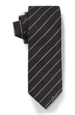 Corbata en jacquard de seda con rayas en diagonal