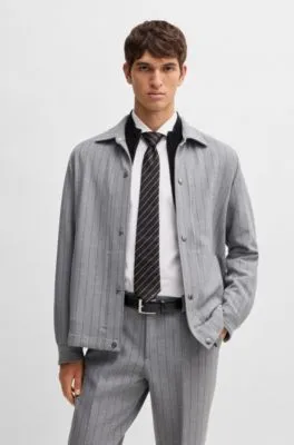 Corbata en jacquard de seda con rayas en diagonal