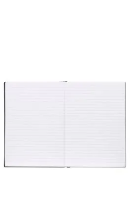 Cuaderno A5 en piel sintética con rayas azules