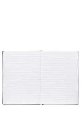 Cuaderno A5 de piel sintética con rayas amarillas