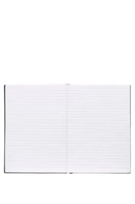 Cuaderno A5 en piel sintética con rayas rojas
