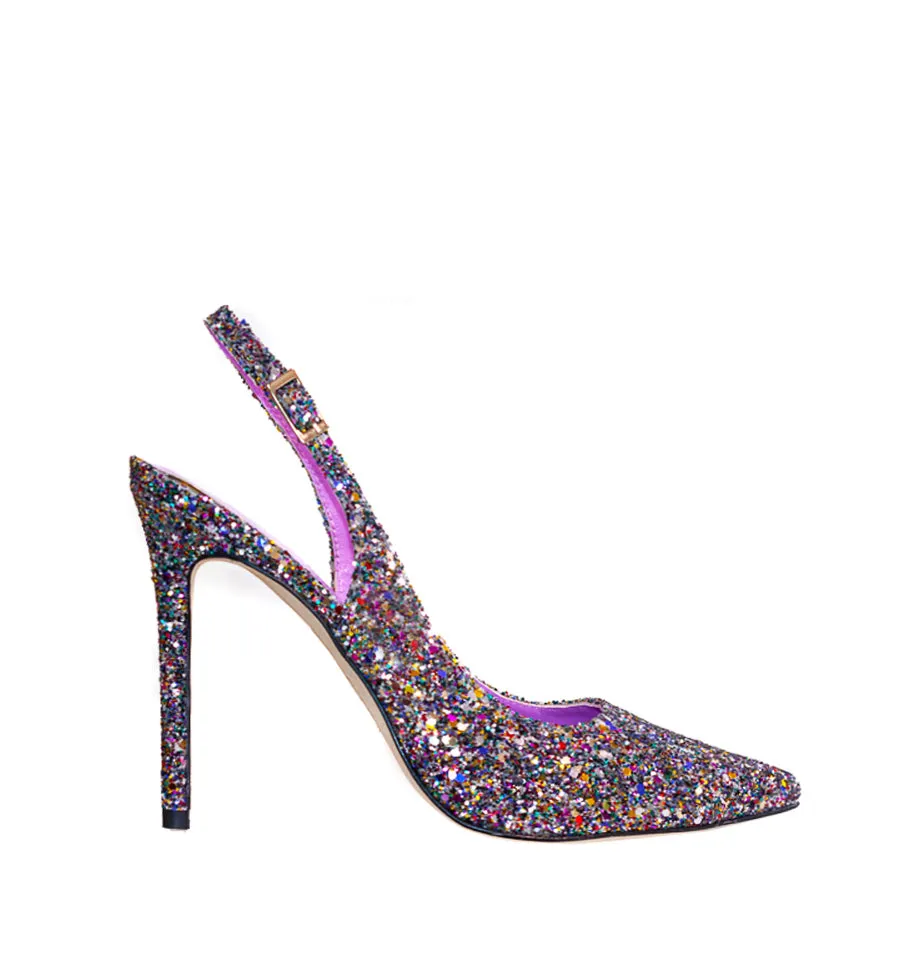 Destalonado alto en glitter multicolor