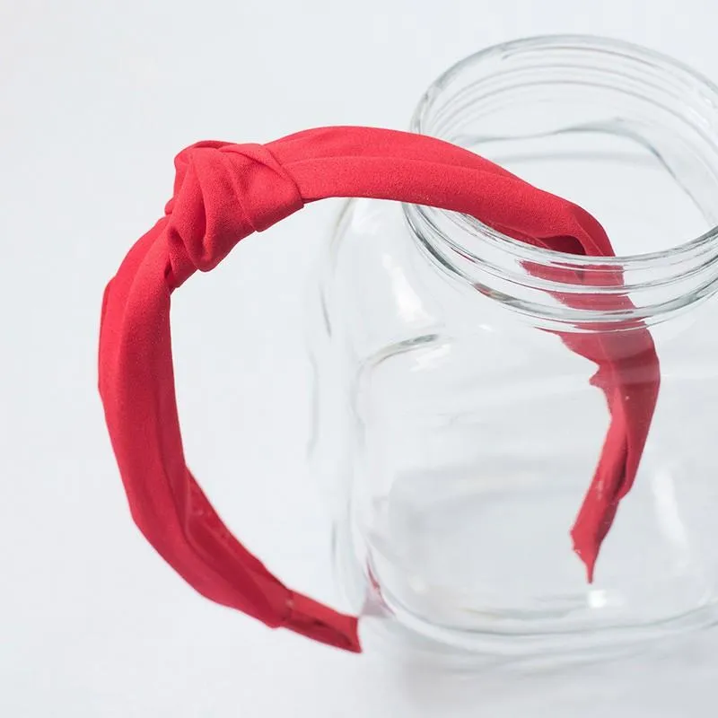Diadema nudo lisa roja
