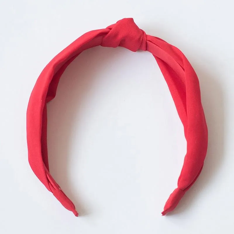 Diadema nudo lisa roja