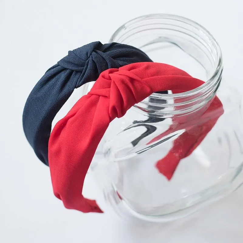 Diadema nudo lisa roja