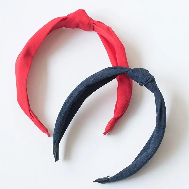 Diadema nudo lisa roja