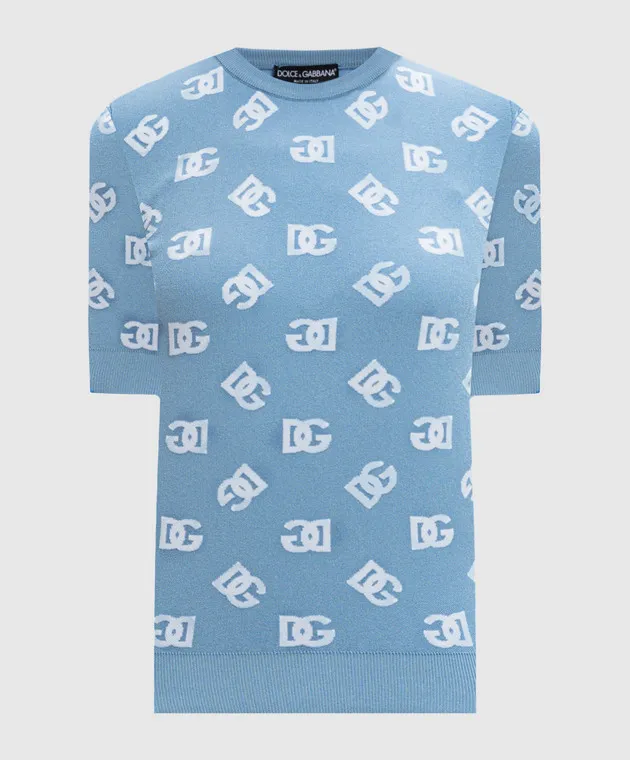 Dolce&Gabbana Blue top with logo pattern