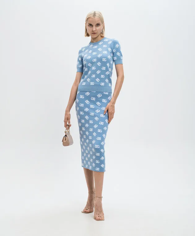 Dolce&Gabbana Blue top with logo pattern