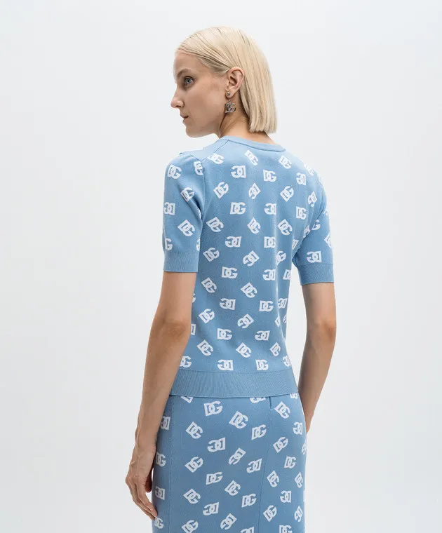 Dolce&Gabbana Blue top with logo pattern