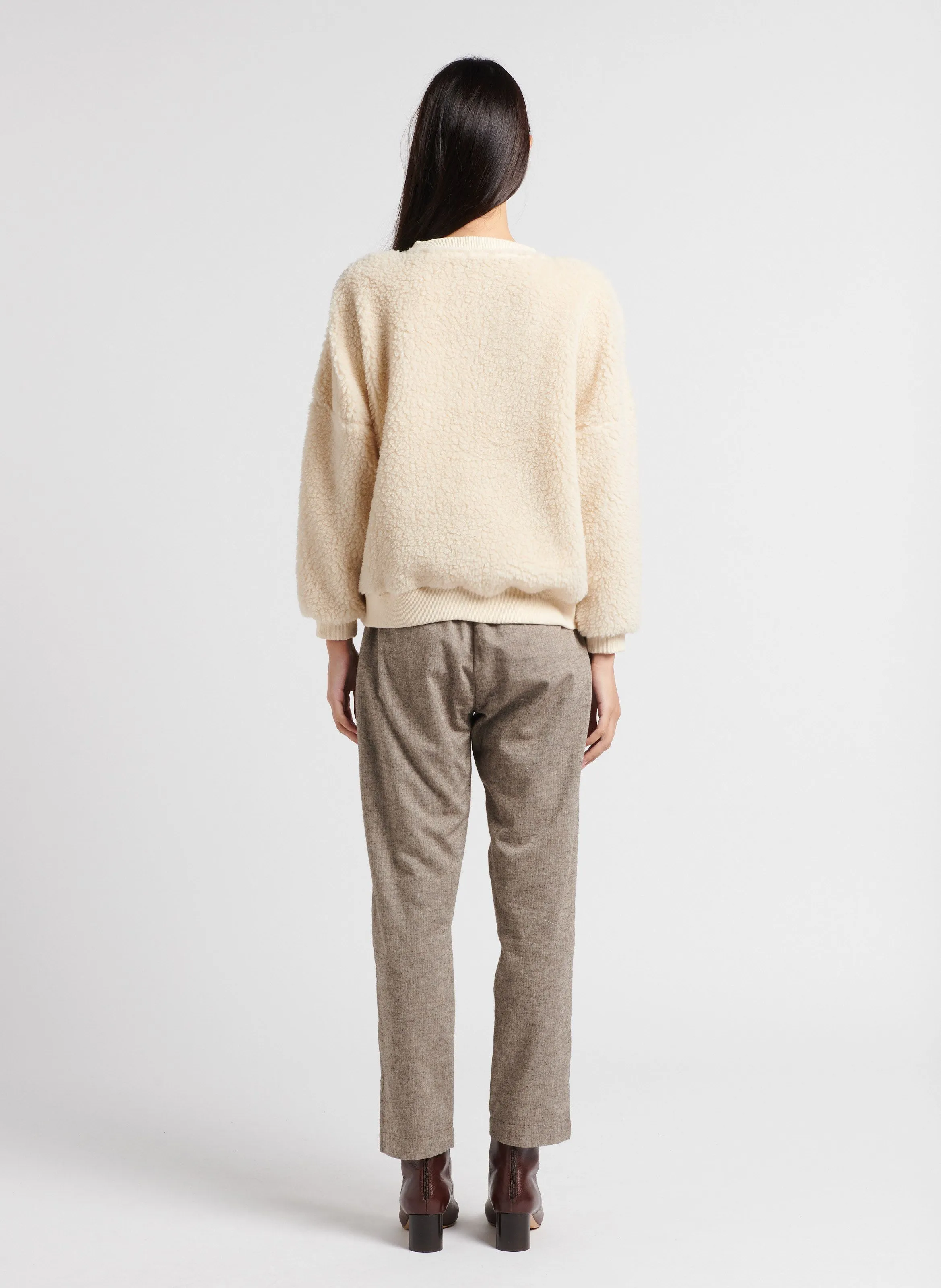 EMILE ET IDA ALFRED  PANTALóN DE ALGODóN CON PINZAS EN BEIGE