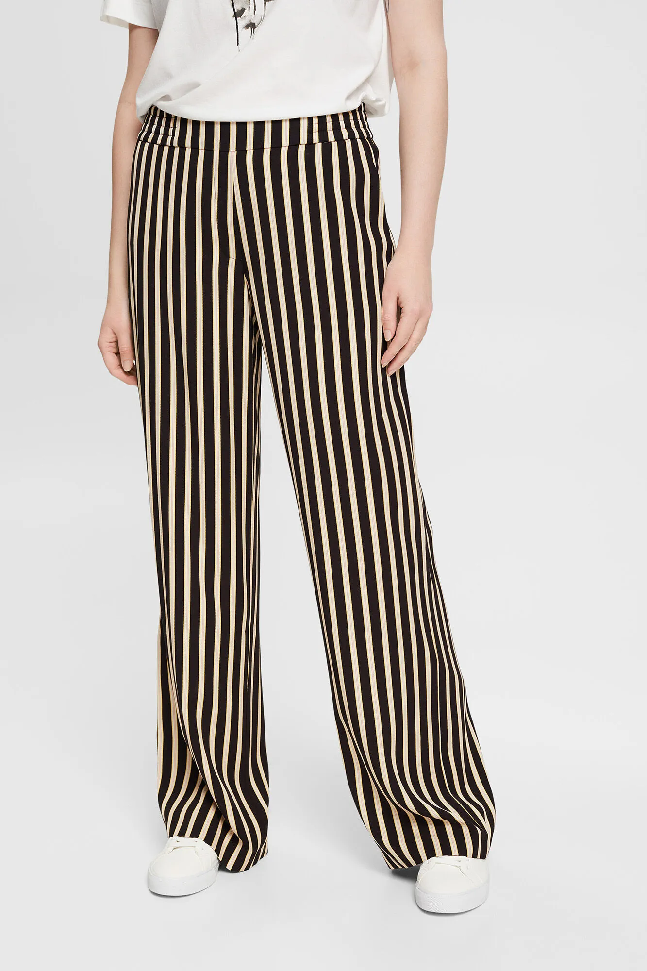 Esprit Pantalón rayas viscosa con ligero brillo