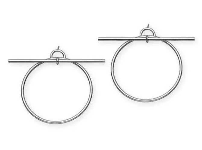 Hermès Pendientes de lazo Plata 