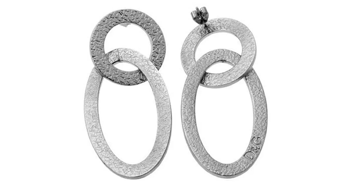 Impresionantes pendientes DOLCE & GABBANA Wisp DJ0823 Geométrico Plata 
