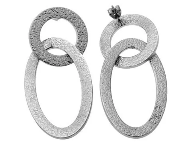 Impresionantes pendientes DOLCE & GABBANA Wisp DJ0823 Geométrico Plata 