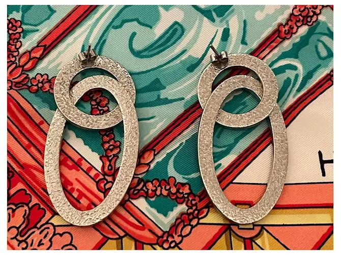 Impresionantes pendientes DOLCE & GABBANA Wisp DJ0823 Geométrico Plata 