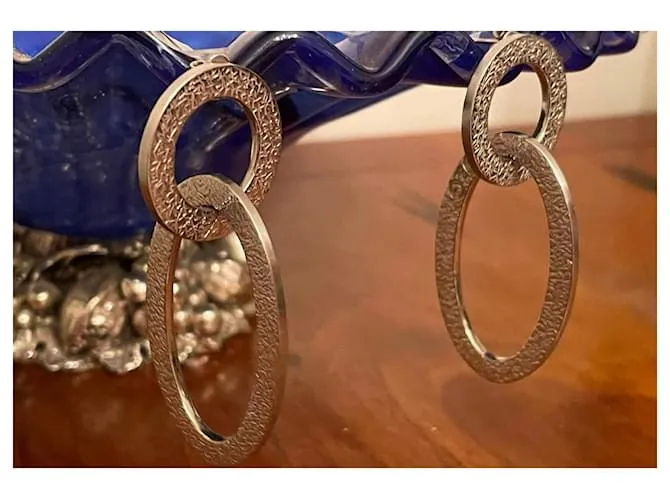 Impresionantes pendientes DOLCE & GABBANA Wisp DJ0823 Geométrico Plata 
