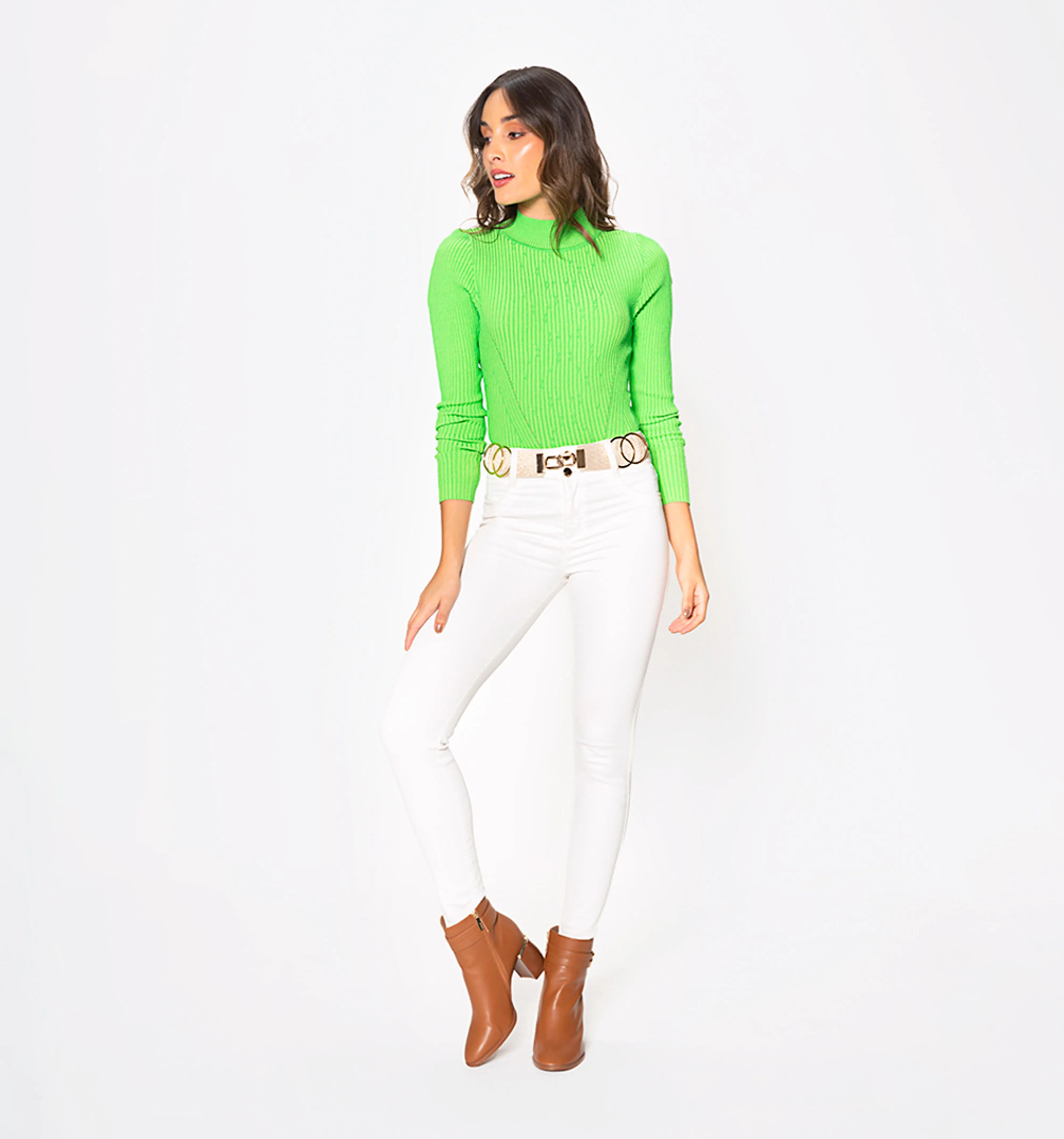Jean ultraslim,tiro alto, pretina ancha,