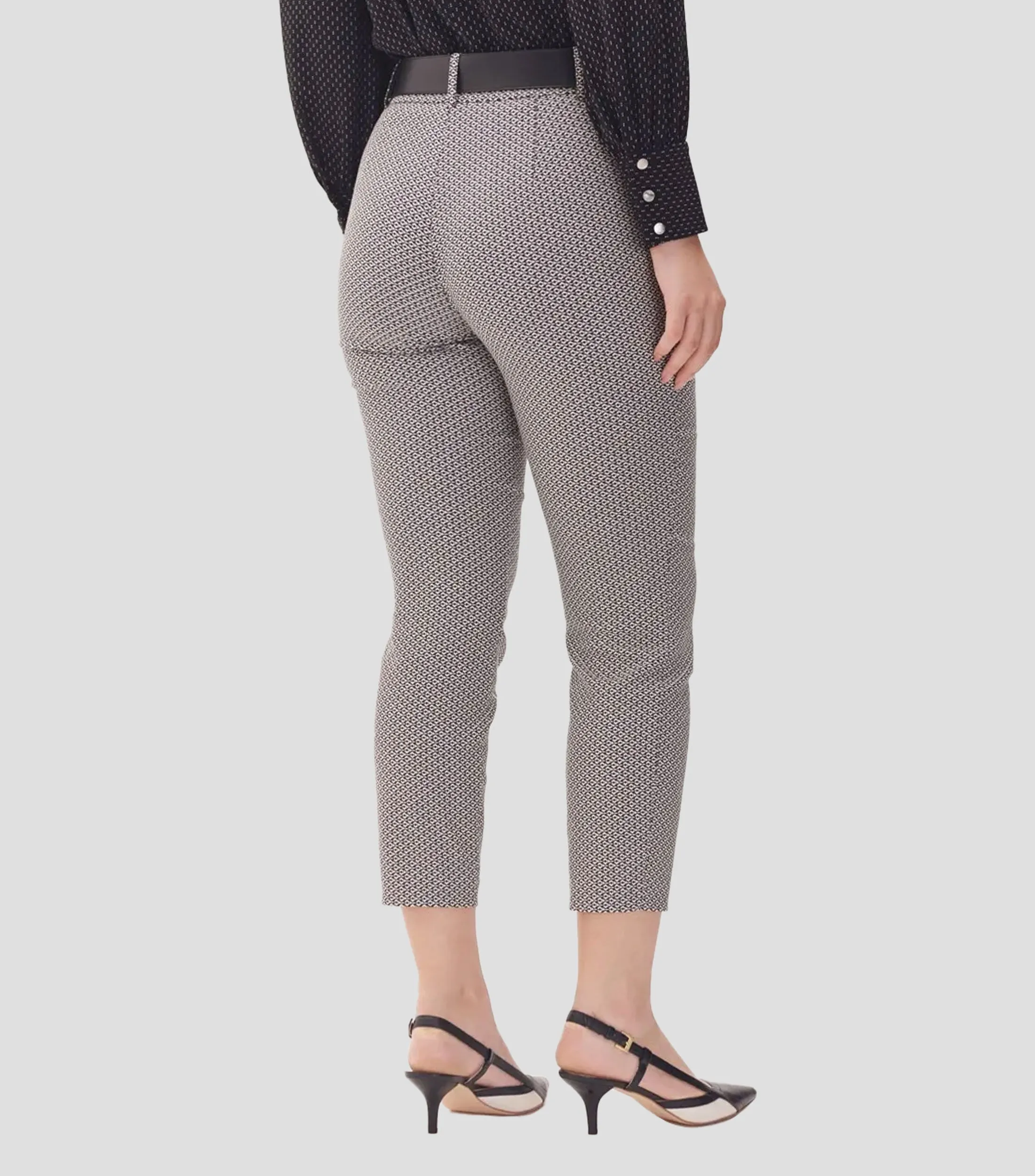 Julio Pantalón Recto Tiro Alto De Jacquard Geométrico Con Stretch Mujer