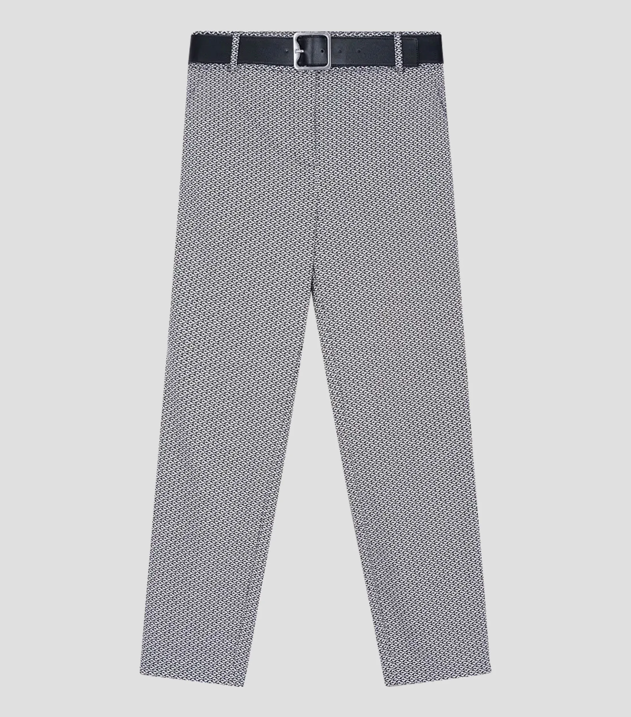Julio Pantalón Recto Tiro Alto De Jacquard Geométrico Con Stretch Mujer
