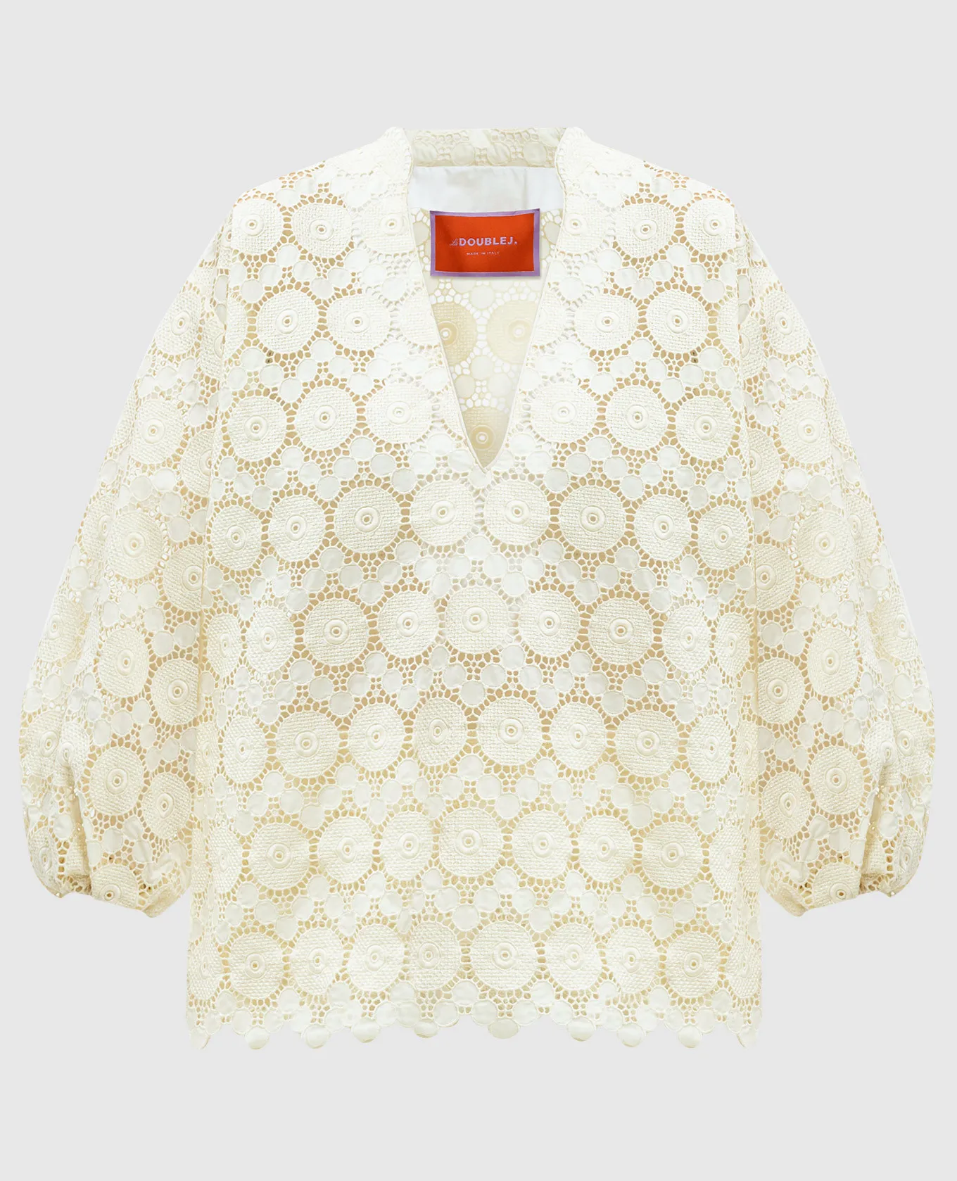 La DoubleJ Jackie beige openwork blouse