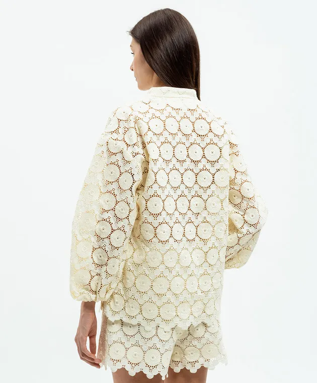 La DoubleJ Jackie beige openwork blouse