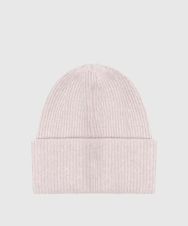 LISA YANG Beige Stockholm cap made of cashmere with a rib