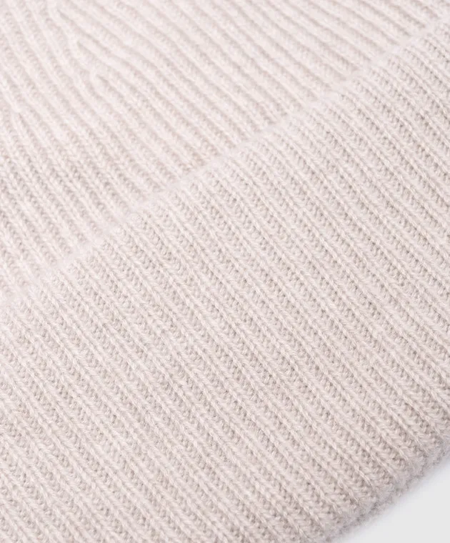 LISA YANG Beige Stockholm cap made of cashmere with a rib